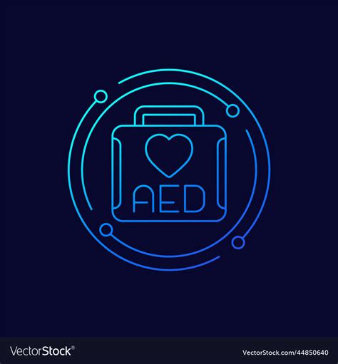 Aed Icon Automated External Defibrillator Vector Image