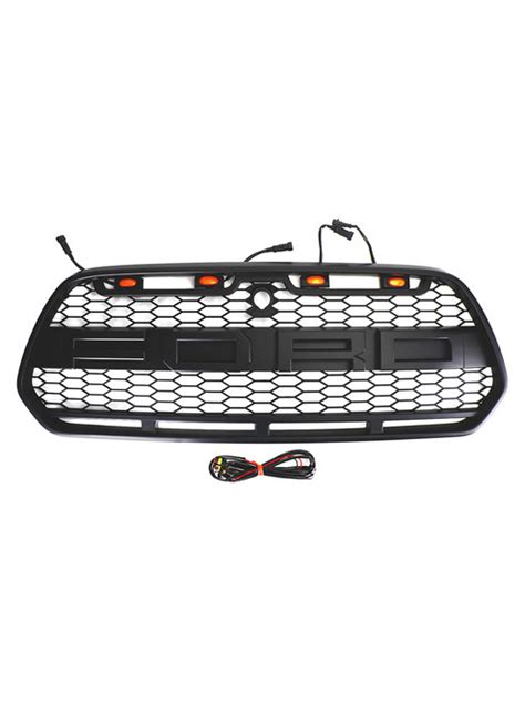 2015 2018 Ford Transit Mk8 Raptor Matt Black Front Bumper Grille Grill Wled Motorgenic