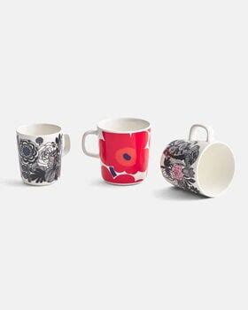 Marimekko Oiva Unikko Mug 2 5 Dl White Red Blue Finnish Design