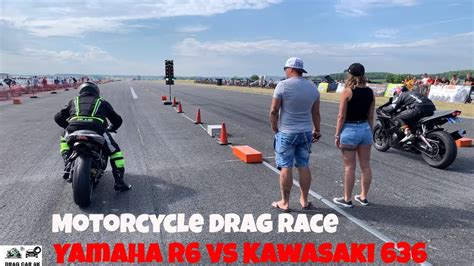 Yamaha R6 Vs Kawasaki 636 Motorcycle Drag Race 14 Mile 🏍🚦 4k Uhd