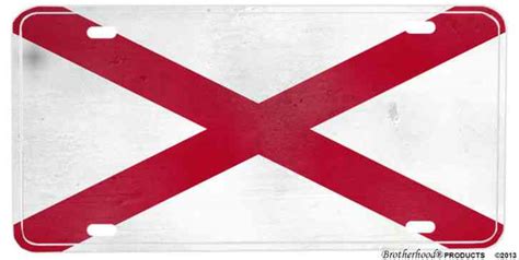 Alabama Distressed State Flag Aluminum License plate