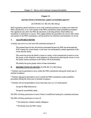 Fillable Online Chapter 13 Moves With Continued Assistance Portability