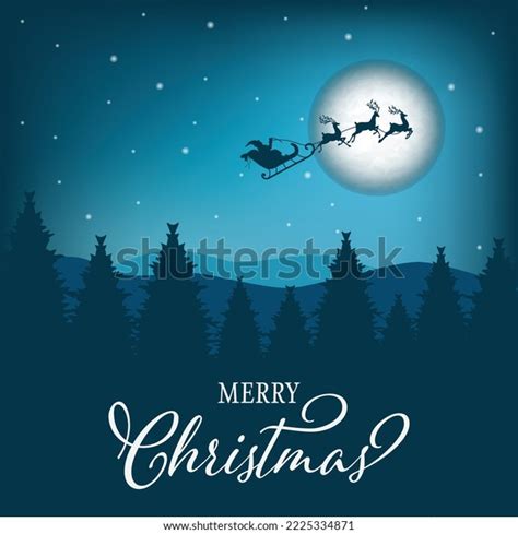 Santa Flying Through Night Sky Under Stock Vector Royalty Free