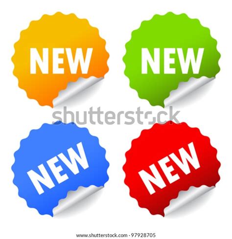 New Stickers Set Vector Illustration Stock Vector Royalty Free 97928705