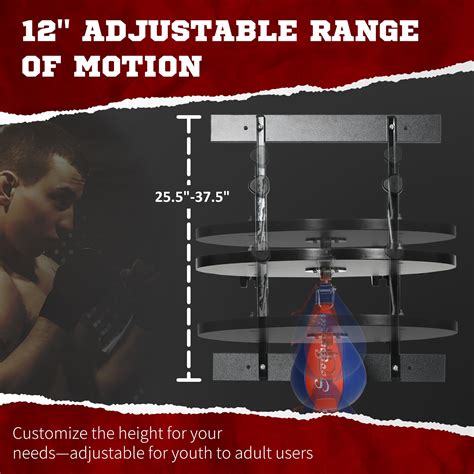 Soozier Adjustable Speed Bag Platform Wall Mounted Speed Bags For