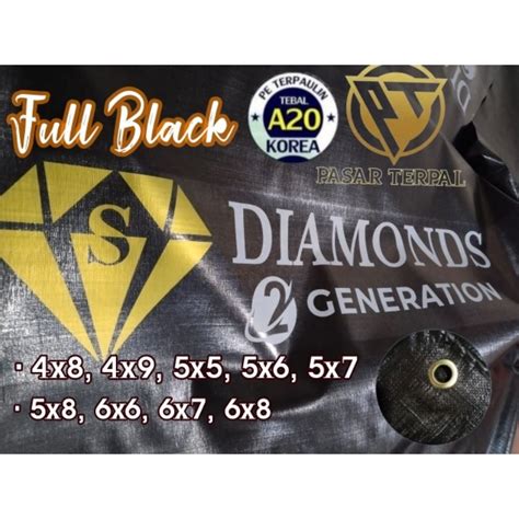 Jual Terpal A20 Korea Hitam Full Black Diamonds Tebal Istimewa Diamond