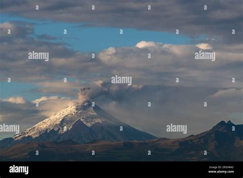 Cotopaxi Volcano eruption explosion with ash cloud and smoke, Cotopaxi ...