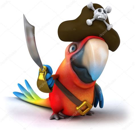 Pirate Parrot 3d — Stock Photo