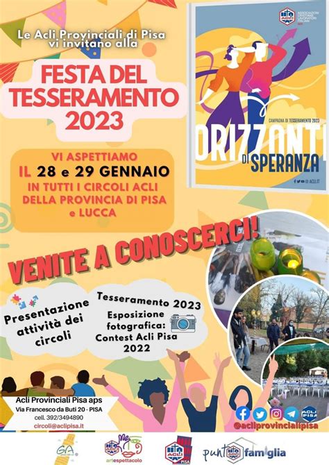 Azione Sociale Acli Festa Del Tesseramento 2023 Acli Pisa PI