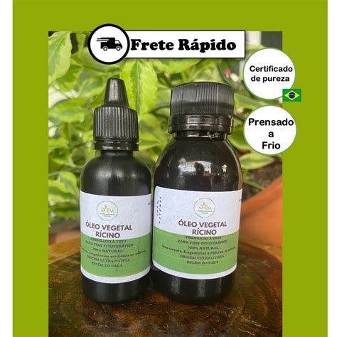 Óleo Vegetal de Rícino Mamona Pele e Cabelo Anti Acne Rugas e