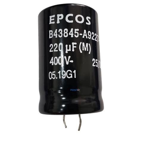 Capacitor Eletrolitico 220uf X 400v Rd 85º Snapin Epcos B43845 A9227 M