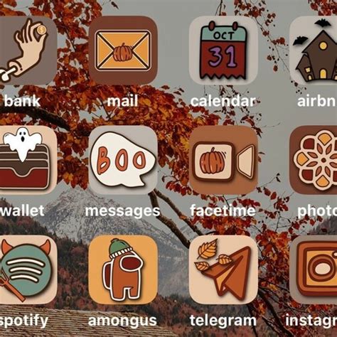 Spooky Extension Pack Hand Drawn Ios App Icons Bundle Etsy