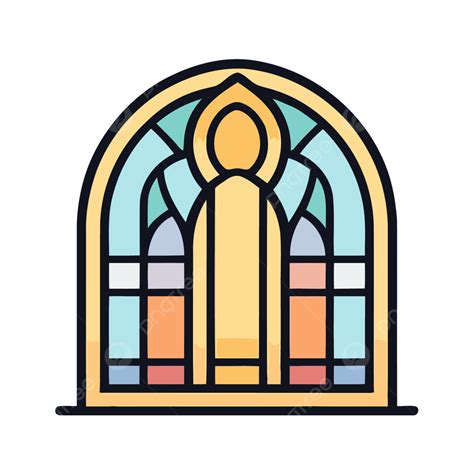 Stained Glass Window Icon In Flat Vector Style Ilustraço A Lineal Icon Depicting Stained Glass