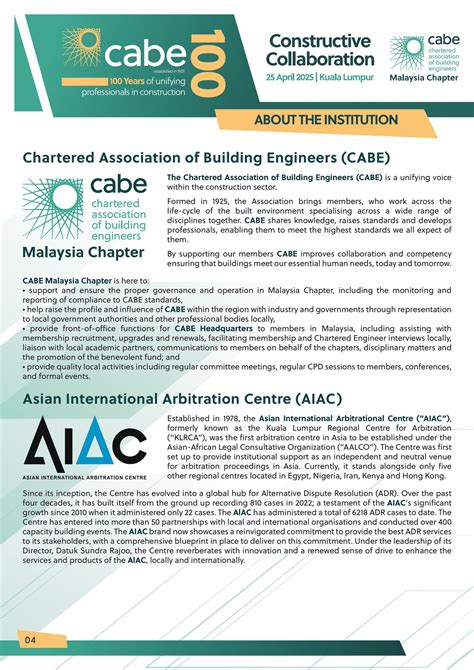 Chartered Association of Building Engineers Malaysia Chapter | Kuala Lumpur