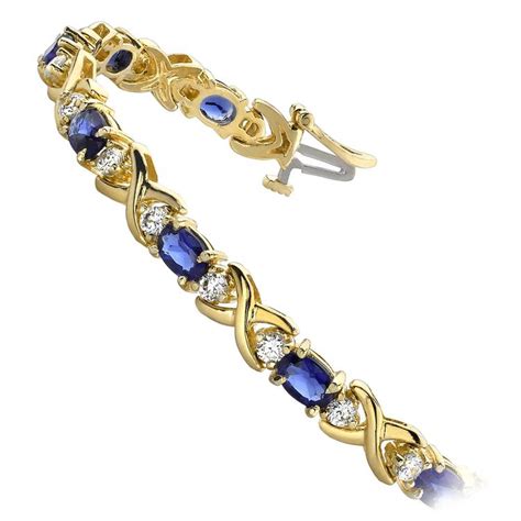 Sapphire And Diamond Bracelet In Yellow Gold (9 Ctw)