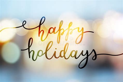 Happy holidays lettering stock image. Image of blurred - 102011409