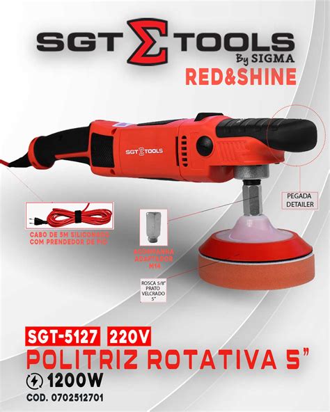 Politriz Rotativa Red Shine W Brilho Profissional Para Seu