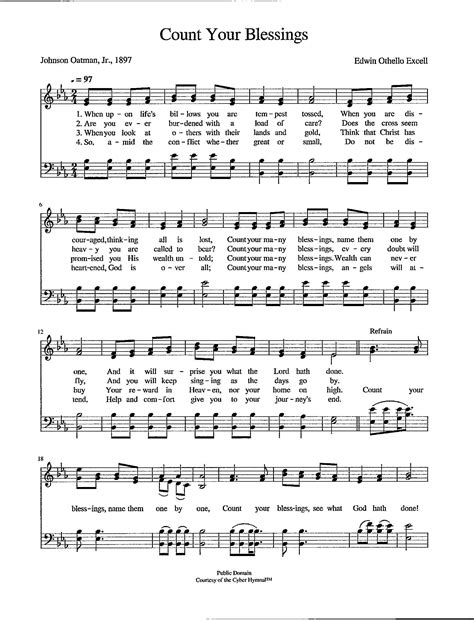 Count Your Blessings - Digital Download Hymn Tune for Piano Organ and