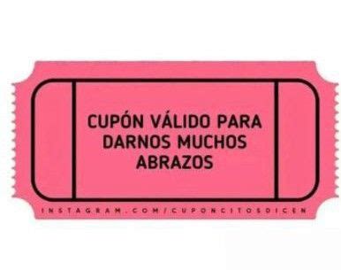 A Pink Ticket With The Words Coupon Valido Para Darnos Muchos Abrazos