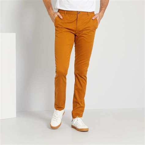 Pantalón chino skinny L38 1 90 m Hombre de más de 190m NARANJA