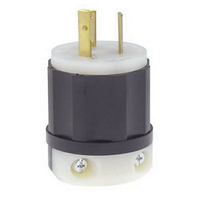 Leviton Black White Polarized Grounding Locking Plug