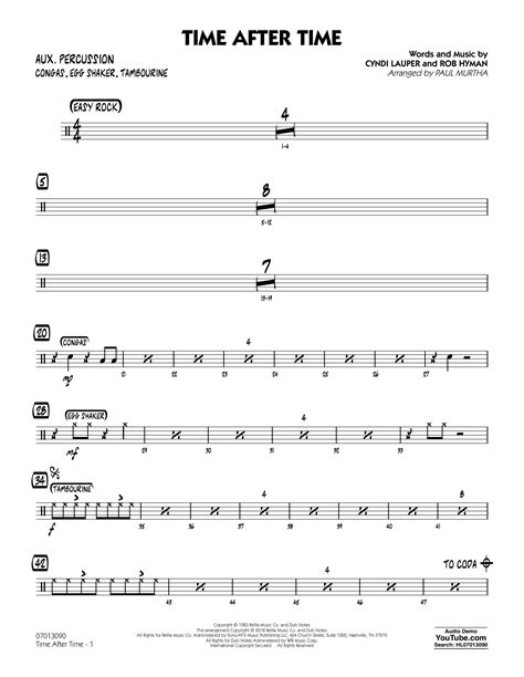 Time After Time Aux Percussion Sheet Music Paul Murtha Jazz Ensemble