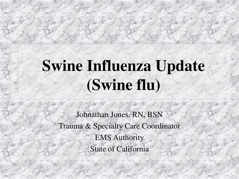 Swine Influenza Update Swine Flu Ppt Download