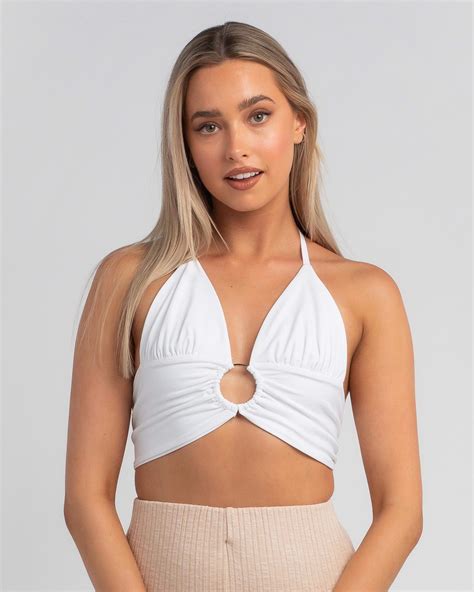 Shop Ava And Ever Jojo Halter Top In Optical White Fast Shipping And Easy Returns City Beach