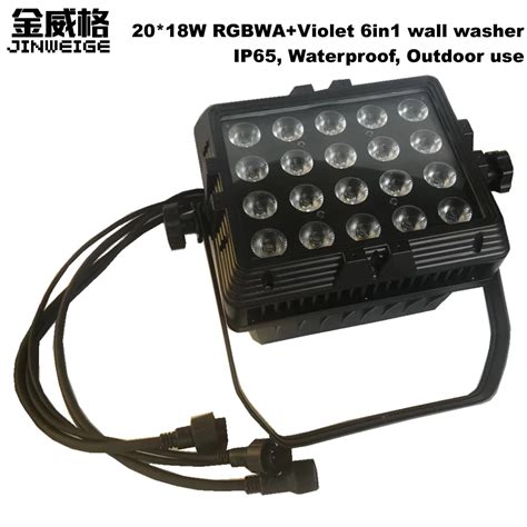 Free Shipping 20pcs 18W RGBWA Violet 6in1 Architectural Wall Washer Led