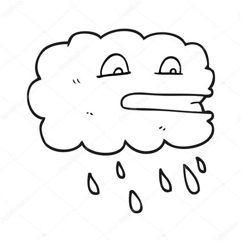 Black And White Cartoon Rain Cloud Stock Vector Image By