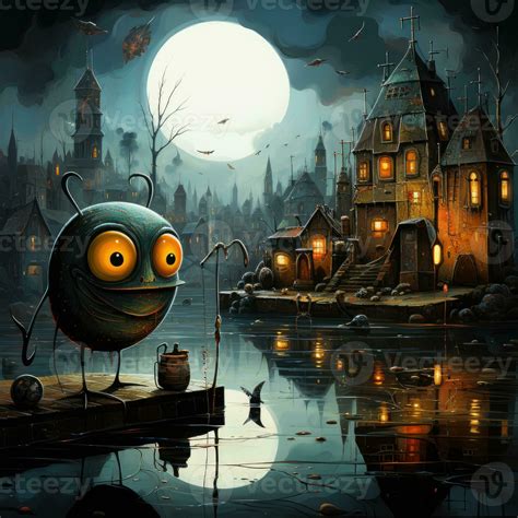 monster mysterious fantasy dark illustration creepy painting magic ...