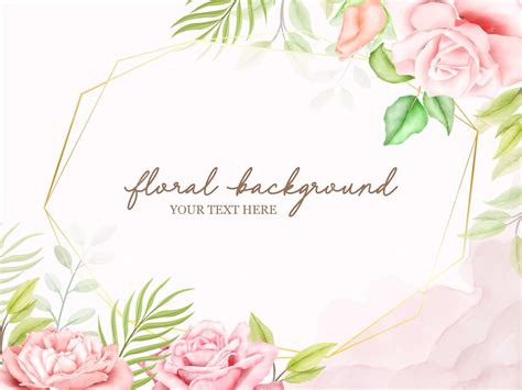 Premium Vector | Beautifull Floral Wedding Background Template Design