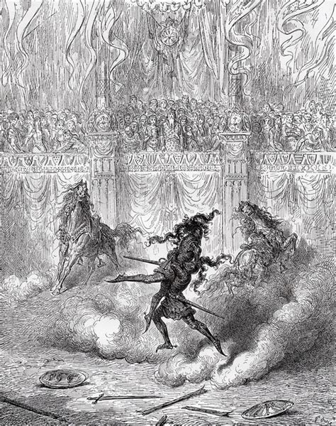 Gustave Dor Gustave Dore S Woodcut Rodomonte Ruggiero Battle