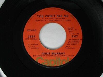 Anne Murray ‎You Won't See Me / He Still Thinks I Care 45 Capitol 1974 ...