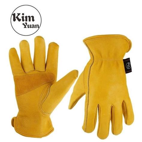 Gant De Chantier Golden M Gants De Travail En Cuir De Vache Blanc