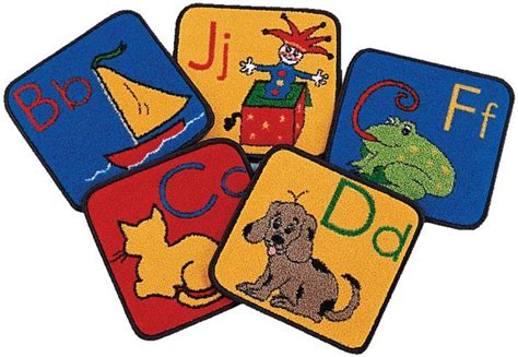 ABC Phonics Alphabet Classroom Carpet Squares, Set of 26