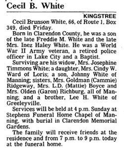 Cecil Brunson White M Morial Find A Grave