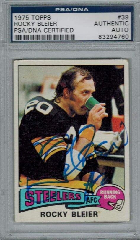 Aaa Sports Memorabilia Llc Rocky Bleier Signed Steelers 1975 Topps Rookie Card Steelers