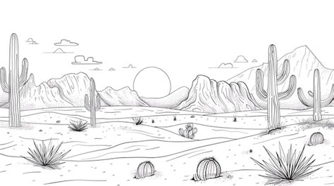 A sketch of a landscape with mountains and mountains | Premium AI-generated image