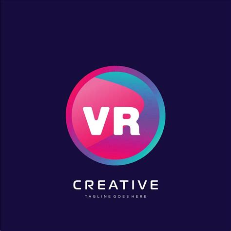 Vr Initial Logo With Colorful Template Vector Vector Art At