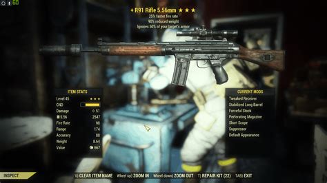 R91 Handmade Rifle Skin Fallout 76 Mod Download