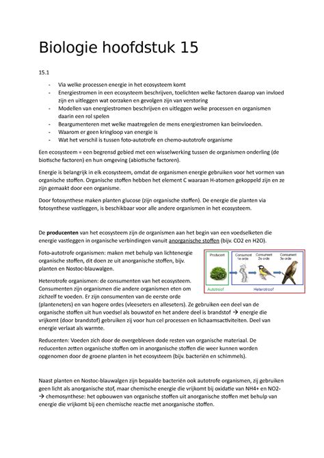 Bio Hfd 15 Volledige Sv Samenvatting Van Alle Belangrijke Dingen Van