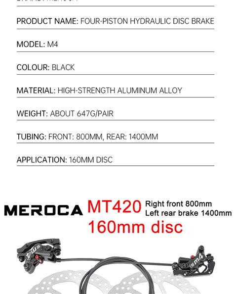 High Quality Meroca Mt Four Piston Mm Mtb Brake Bicycle