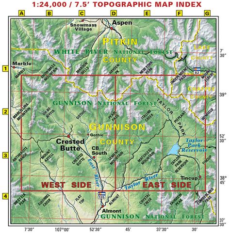 Crested Butte - Taylor Park Trails | Recreation Topo Map | Latitude 40°