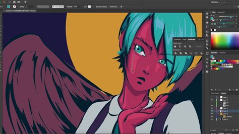 Drawing Timelapse Angel Girl OC Anime Adobe Illustrator YouTube