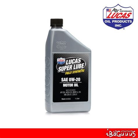 LUCAS SUPER LUBE FULLY SYNTHETIC SAE 0W 20 MOTOR OIL 1L Lazada