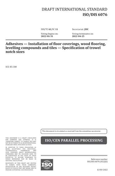 Iso Dis Adhesives Installation Of Floor Coverings Wood