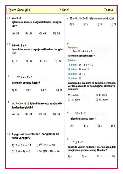 Sinif Tane Soru D Matematik Eodev