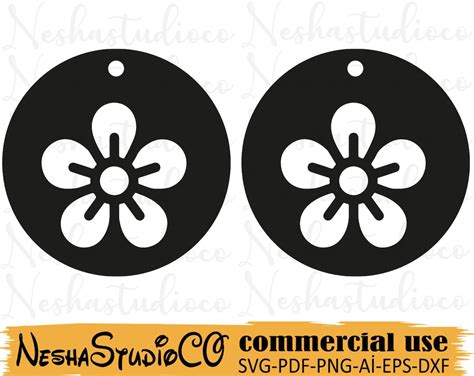 Flower Svgflower Earrings Svgteardrops Svgleather Earrings Svg