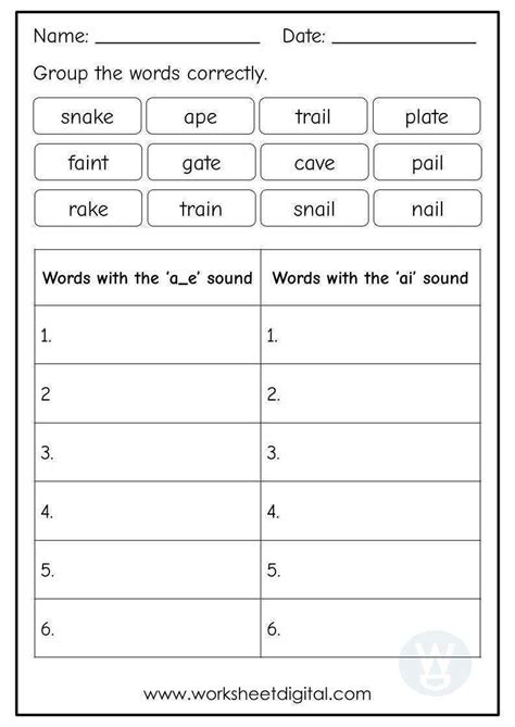 Free Ai Words Worksheet Download Free Ai Words Worksheet Png Images